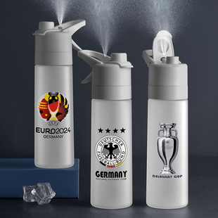 德国队2024欧洲杯奖杯足球周边意大利法国纪念品便携运动水杯喷雾