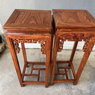 红木花架花几刺猬紫檀万字花几客厅中式古典木质盆栽架实木置物架