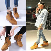 透气时尚 2018春秋金泫雅GD权志龙同款 黄色高帮鞋 厚底中筒男女短靴