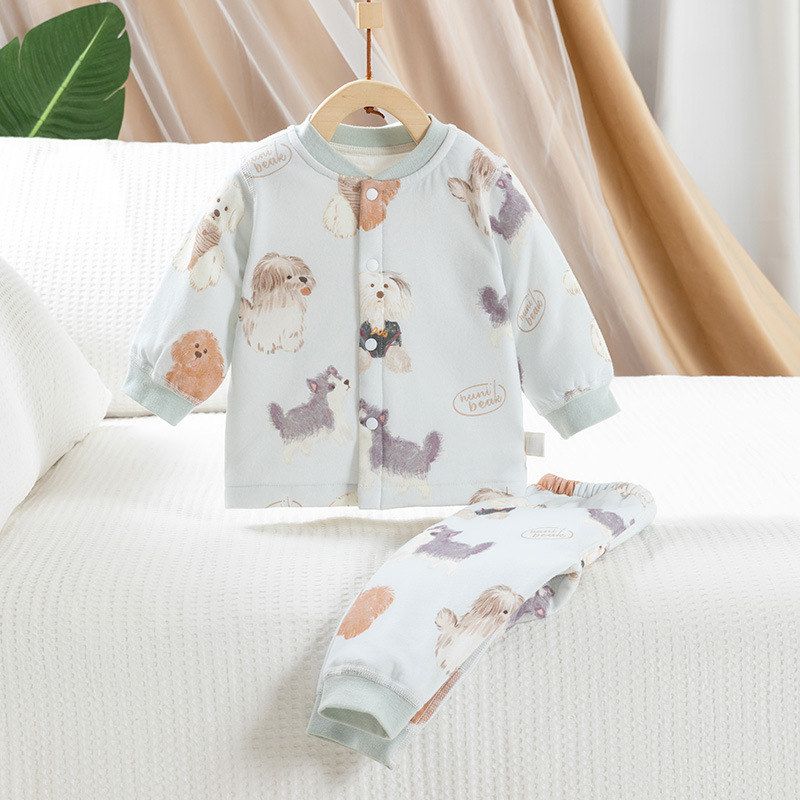 小宝宝薄棉衣套装，舒适柔软保暖