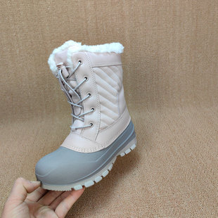 出口冬款外贸亲子靴保暖棉零下30度防水雪地靴女童耐踢护脚好打理