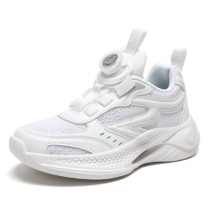 小白鞋旋转扣网布透气防雪轻便软