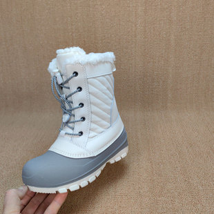 欧洲外贸亲子靴高帮加棉零下30度保暖防水雪地靴耐踢防滑女童男童