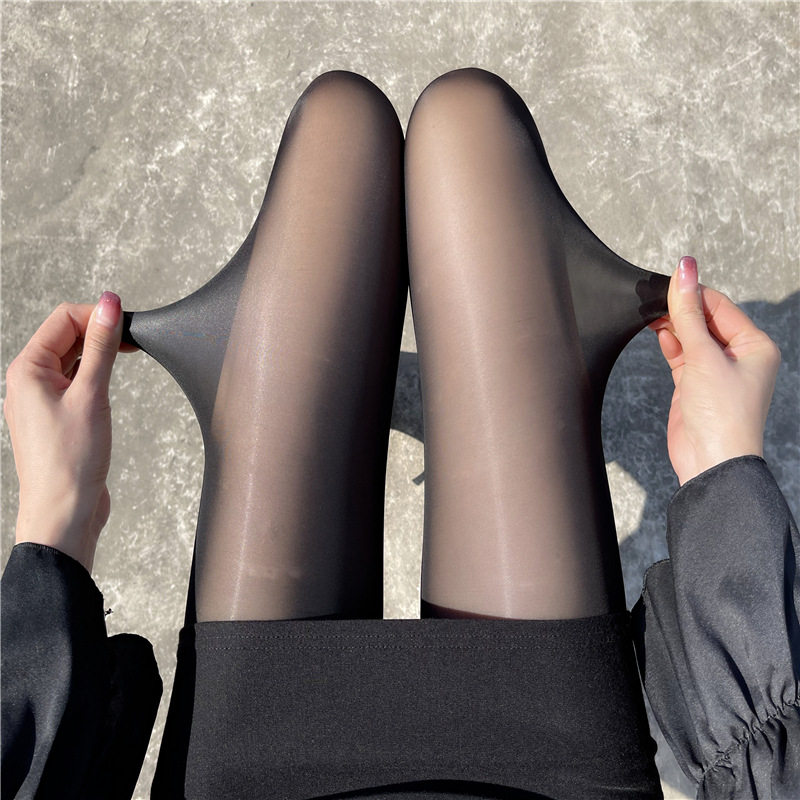 春夏季高弹薄款油亮反光连裤丝袜