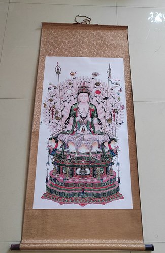 观音画像 千手千眼观音菩萨 佛像画像140cm*65cm 挂画