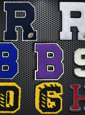 字母毛巾刺绣补丁贴布贴羽绒服衣服牛仔裤书包DIY装饰修补洞贴布