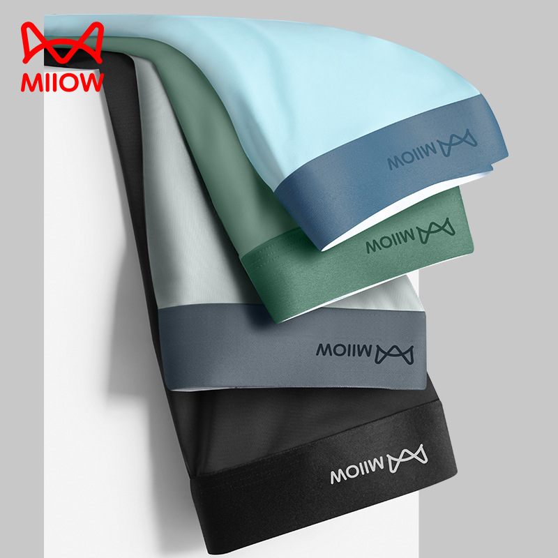 猫人男士冰丝抑菌平角内裤