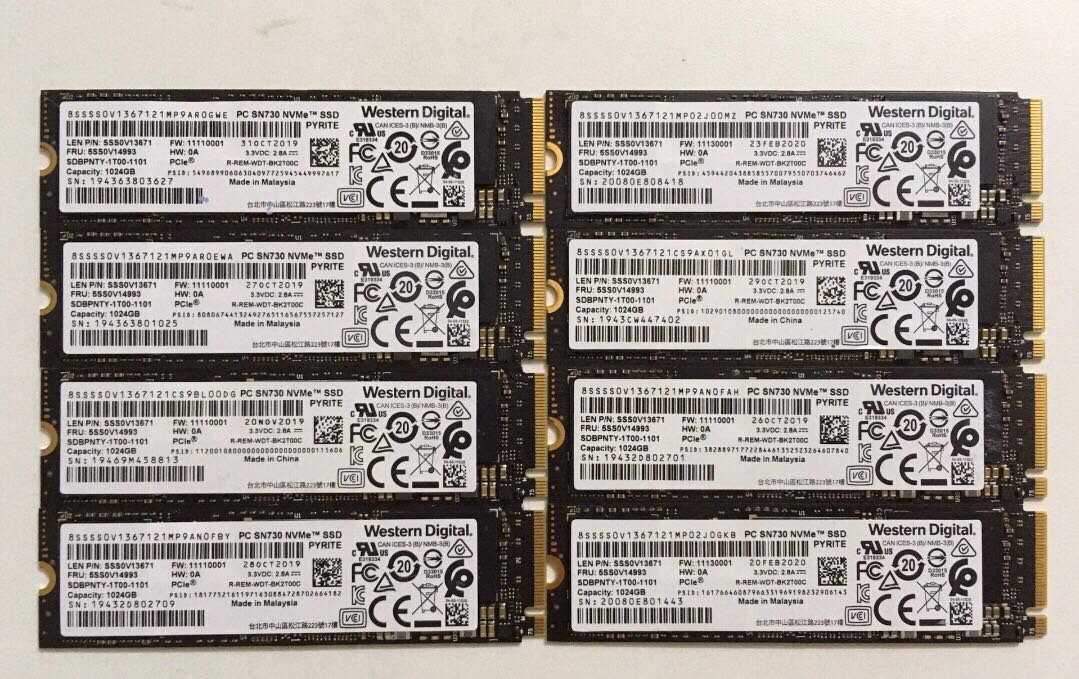 Sn730 1t ssd nvme m.2 wd西部数据笔记本电脑台式机固态硬盘