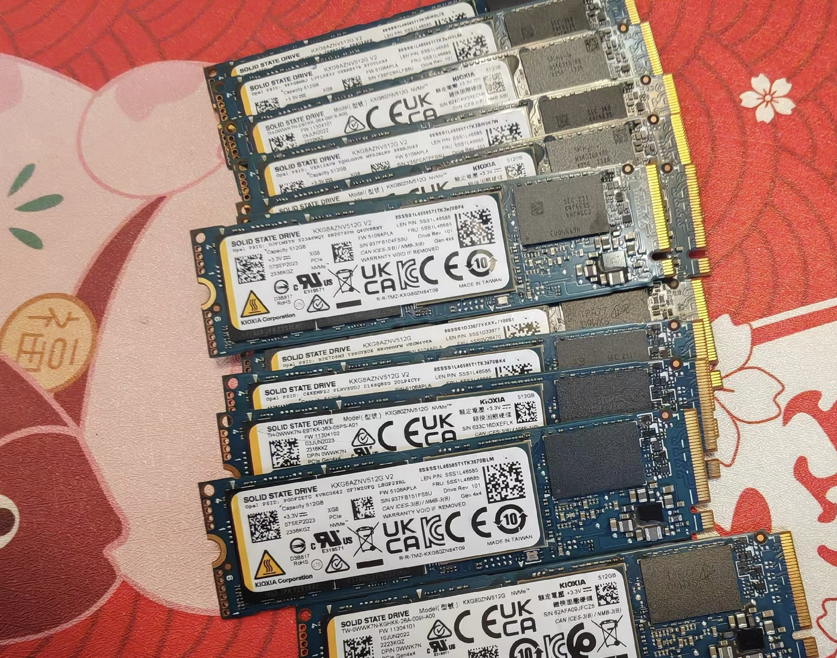 东芝铠侠xg8 512g 固态硬盘2280 m.2 pcie nvme ssd电脑拆机