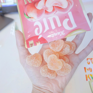 KANRO甘乐Pure心形果汁酸甜水果软糖水蜜桃 现货日本推荐 4包 包邮