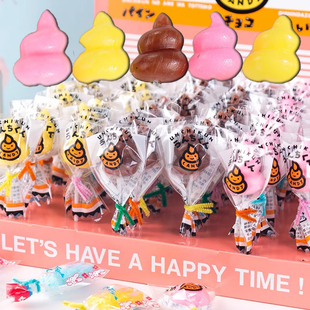 现货 儿童趣味零食 日本进口丸川水果味便便君可爱卡通造型棒棒糖