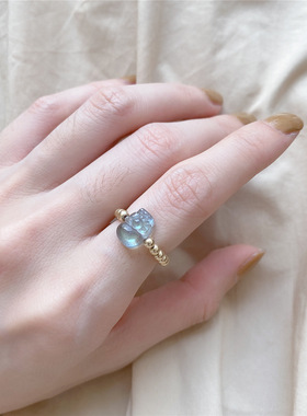 貔貅食指小众设计戒指水晶