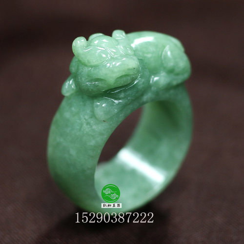 天然缅甸翡翠送礼貔貅戒指