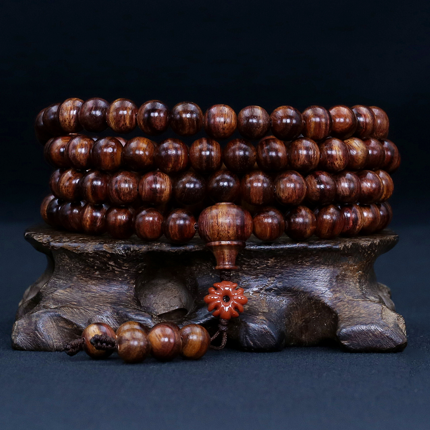 古风原创海南黄花梨手链高油深紫老料男女手串念珠民族风饰品