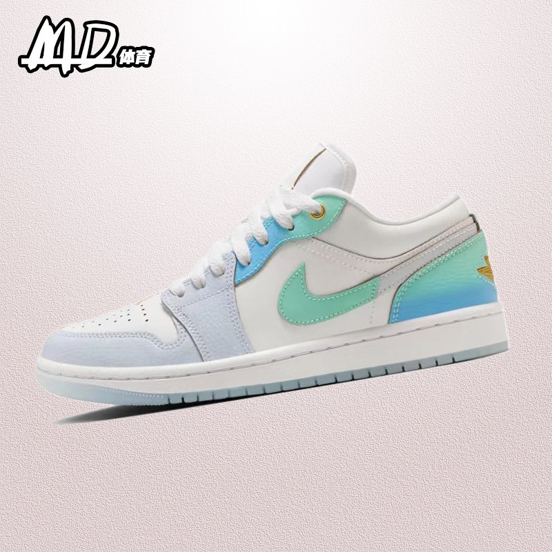 耐克 NIKE Air Jordan1 AJ1白蓝女款低帮休闲运动板鞋 FN8899-131