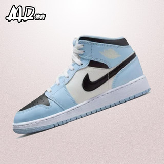 耐克NIKE  Air Jordan 1 GS AJ1白蓝色 女中帮复古板鞋555112-401