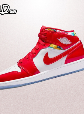 耐克NIKE AirJordan1Mid(GS) AJ1白红中帮潮流休闲板鞋DC7248-600