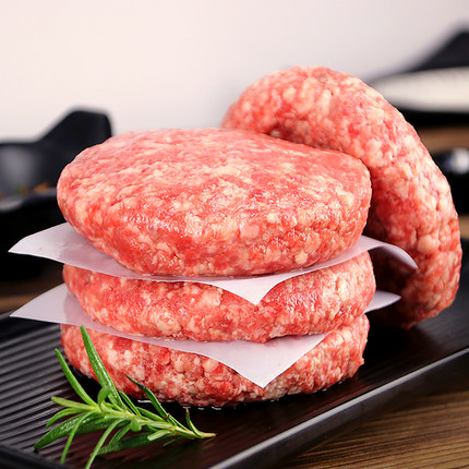 牛肉饼汉堡肉饼100g*6谷饲牛肉速冻油炸家用便捷儿童营养早餐油煎