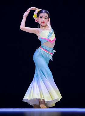 【春述】傣族舞蹈服孔雀舞练习裙