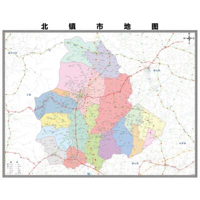 北镇市区域县市地图街道分布地区区域图办公室贴图挂图
