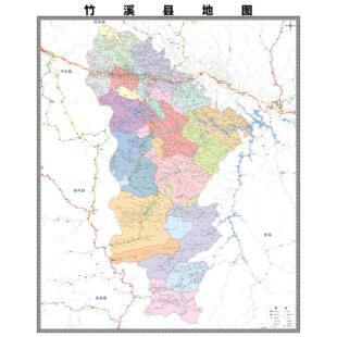竹溪县区市区域县市地图街道分布地区区域图办公室贴图挂图