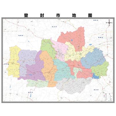 登封市区域县市地图街道分布地区区域图办公室贴图挂图