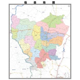 临县市区域县市地图街道分布地区区域图办公室贴图挂图