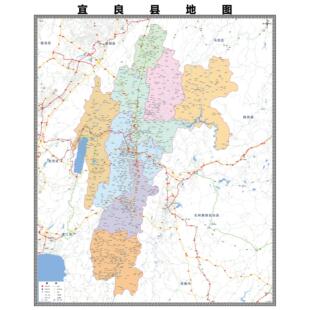 宜良县市区域县市地图街道分布地区区域图办公室贴图挂图