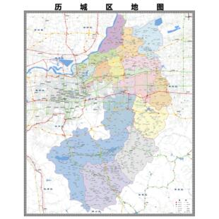 历城区区市区域县市地图街道分布地区区域图办公室贴图挂图