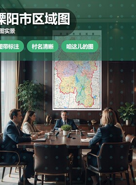 溧阳市区域图 现代简约装饰画 办公室挂画 定制地图挂图