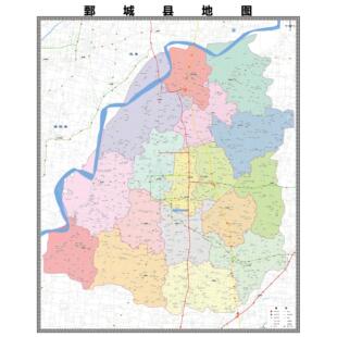 鄄城县区市区域县市地图街道分布地区区域图办公室贴图挂图