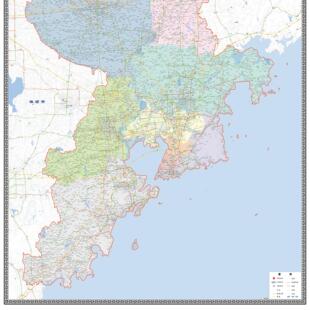 青岛市区市区域县市地图街道分布地区区域图办公室贴图挂图
