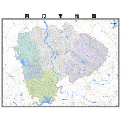 荆门市市区域县市地图街道分布地区区域图办公室贴图挂图