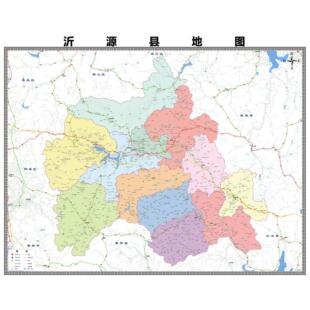 沂源县区市区域县市地图街道分布地区区域图办公室贴图挂图