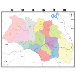 马尔康市区域县市地图街道分布地区区域图办公室贴图挂图