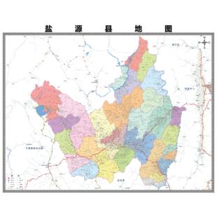 盐源县区域县市地图街道分布地区区域图办公室贴图挂图