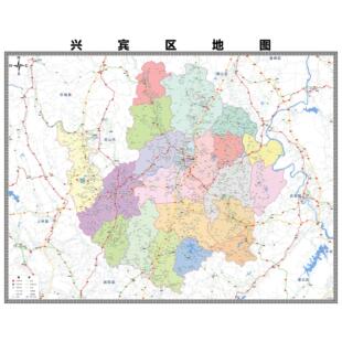 兴宾区市区域县市地图街道分布地区区域图办公室贴图挂图