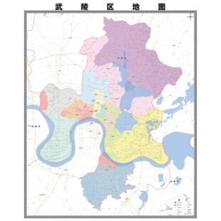 武陵区区市区域县市地图街道分布地区区域图办公室贴图挂图