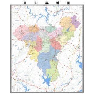 灵山县市区域县市地图街道分布地区区域图办公室贴图挂图