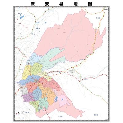 庆安县区域县市地图街道分布地区区域图办公室贴图挂图
