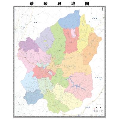 茶陵县区域县市地图街道分布地区区域图办公室贴图挂图