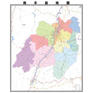 南丰县区域县市地图街道分布地区区域图办公室贴图挂图