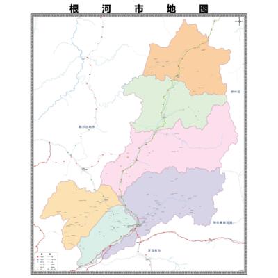 根河市区域县市地图街道分布地区区域图办公室贴图挂图
