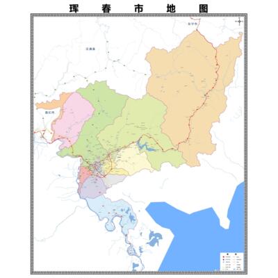 珲春市市区域县市地图街道分布地区区域图办公室贴图挂图