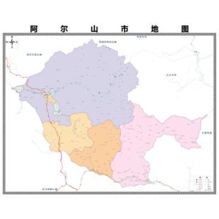 阿尔山市区域县市地图街道分布地区区域图办公室贴图挂图