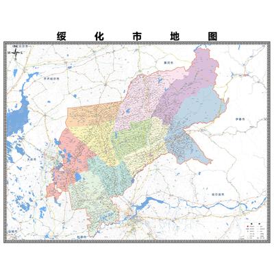 绥化市区域县市地图街道分布地区区域图办公室贴图挂图