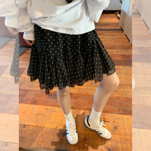 高腰显瘦百搭鱼尾裙chic裙子 韩版 金苏一 波点印花短裙女2025秋季