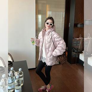 宽松小个子保暖面包服潮 韩版 金苏一 90白鸭绒连帽羽绒服2025冬季