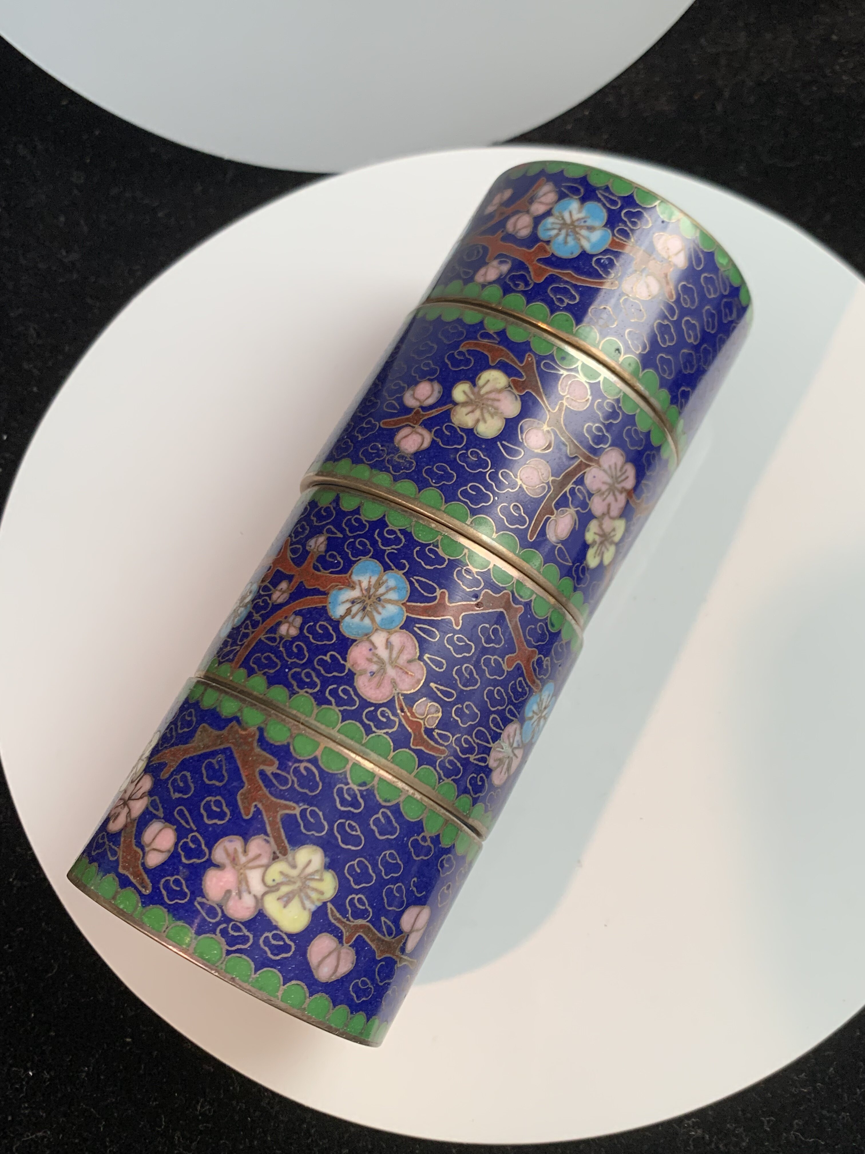 七十年代景泰蓝掐丝珐琅如意纹纱巾圈,景泰蓝餐巾环,老货景泰蓝
