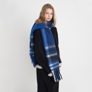 鹿森|欧美法式经典复古仿羊绒格子围巾女冬季保暖流苏围脖男女